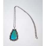 Sterling & Turquoise Pendant Necklace