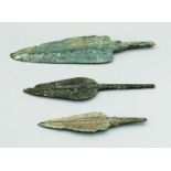 (3) Bronze Luristan Arrowheads, ca. 800 - 600 BC