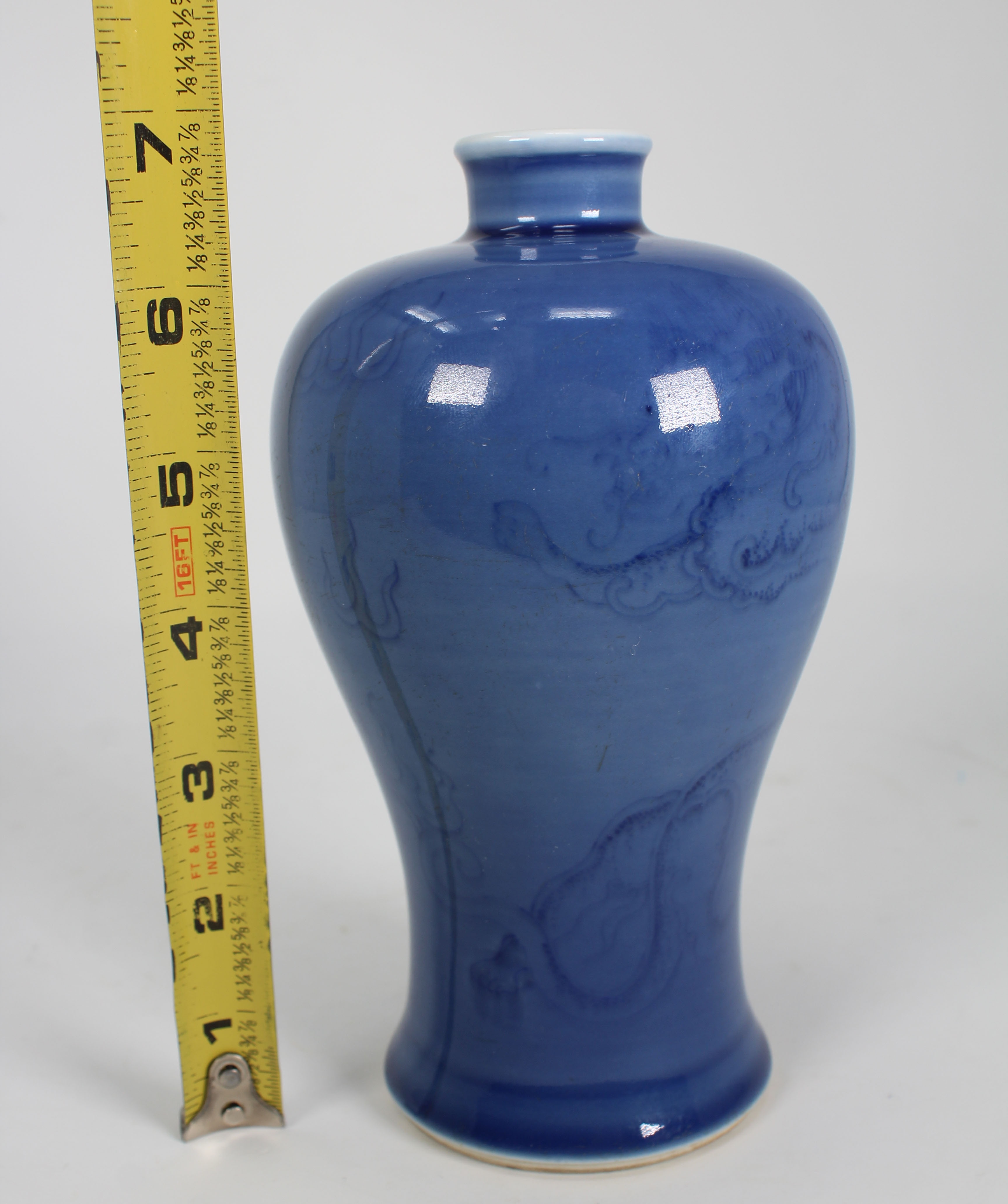 Chinese Blue Glazed Vase, Meiping - Image 11 of 11
