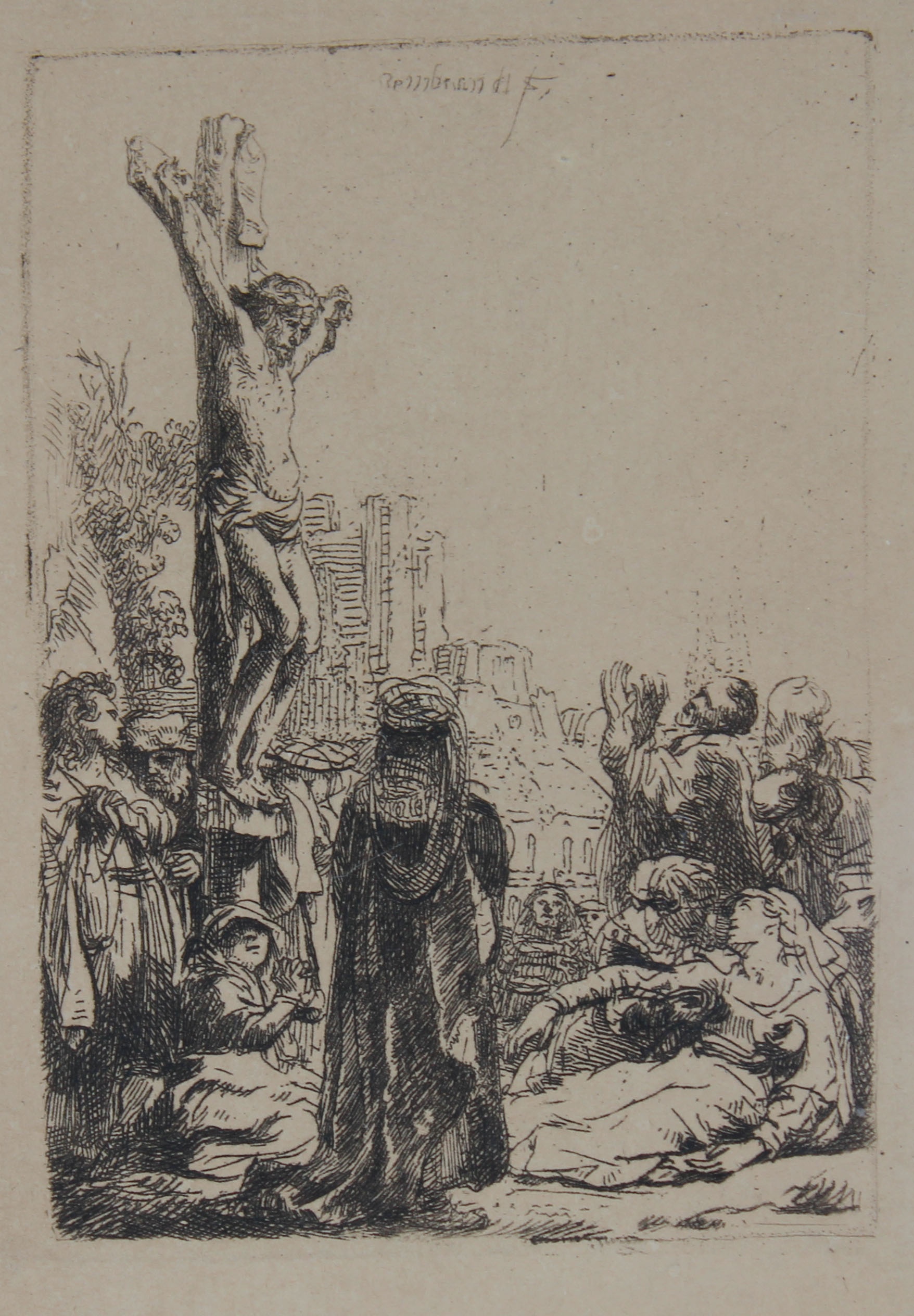 Rembrandt, "The Crucifixion"- Strasbourg Lily Mark - Image 2 of 5