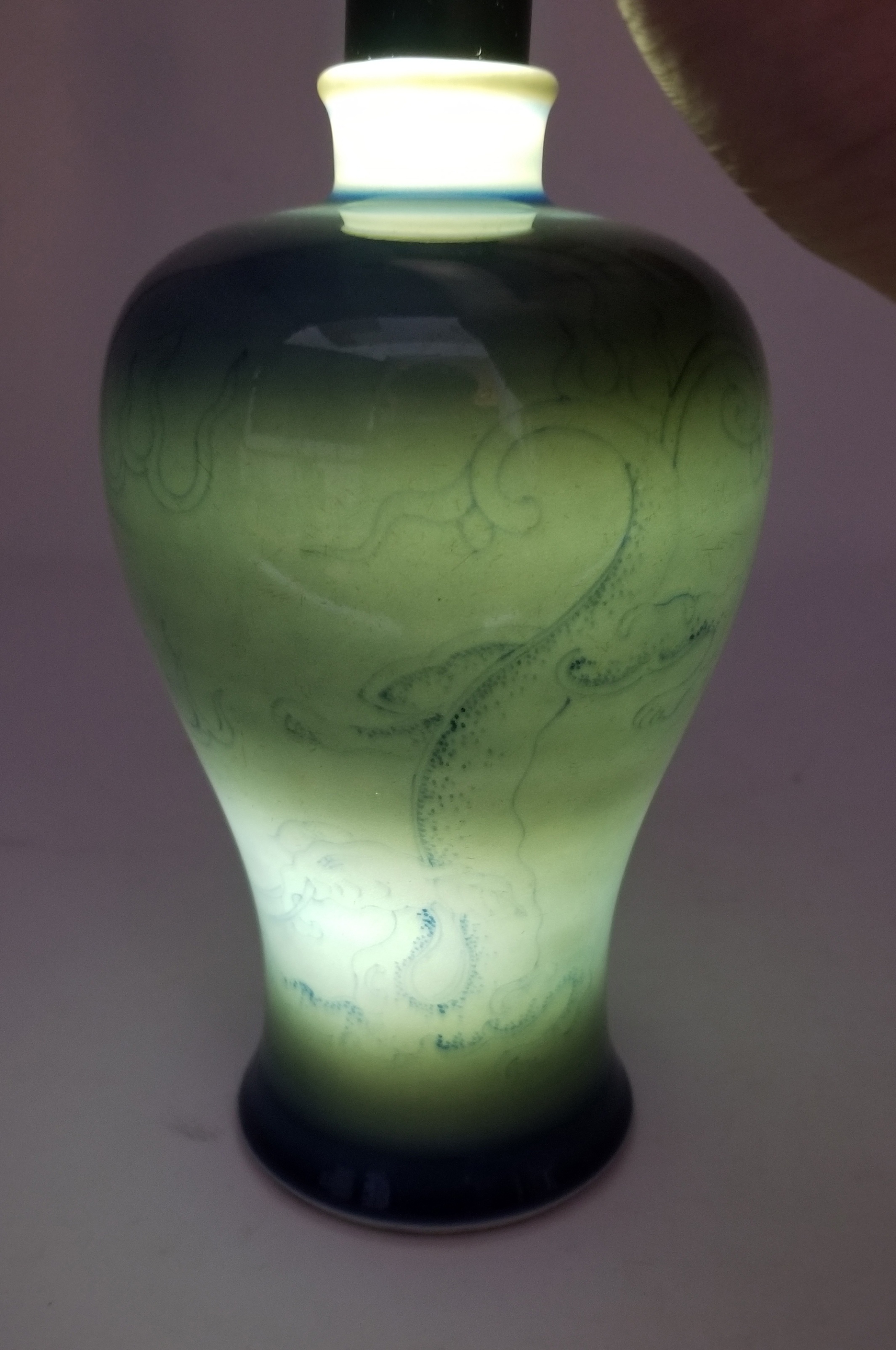 Chinese Blue Glazed Vase, Meiping - Image 10 of 11