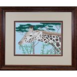 Bernard Scott, Tempera Painting of Giraffe