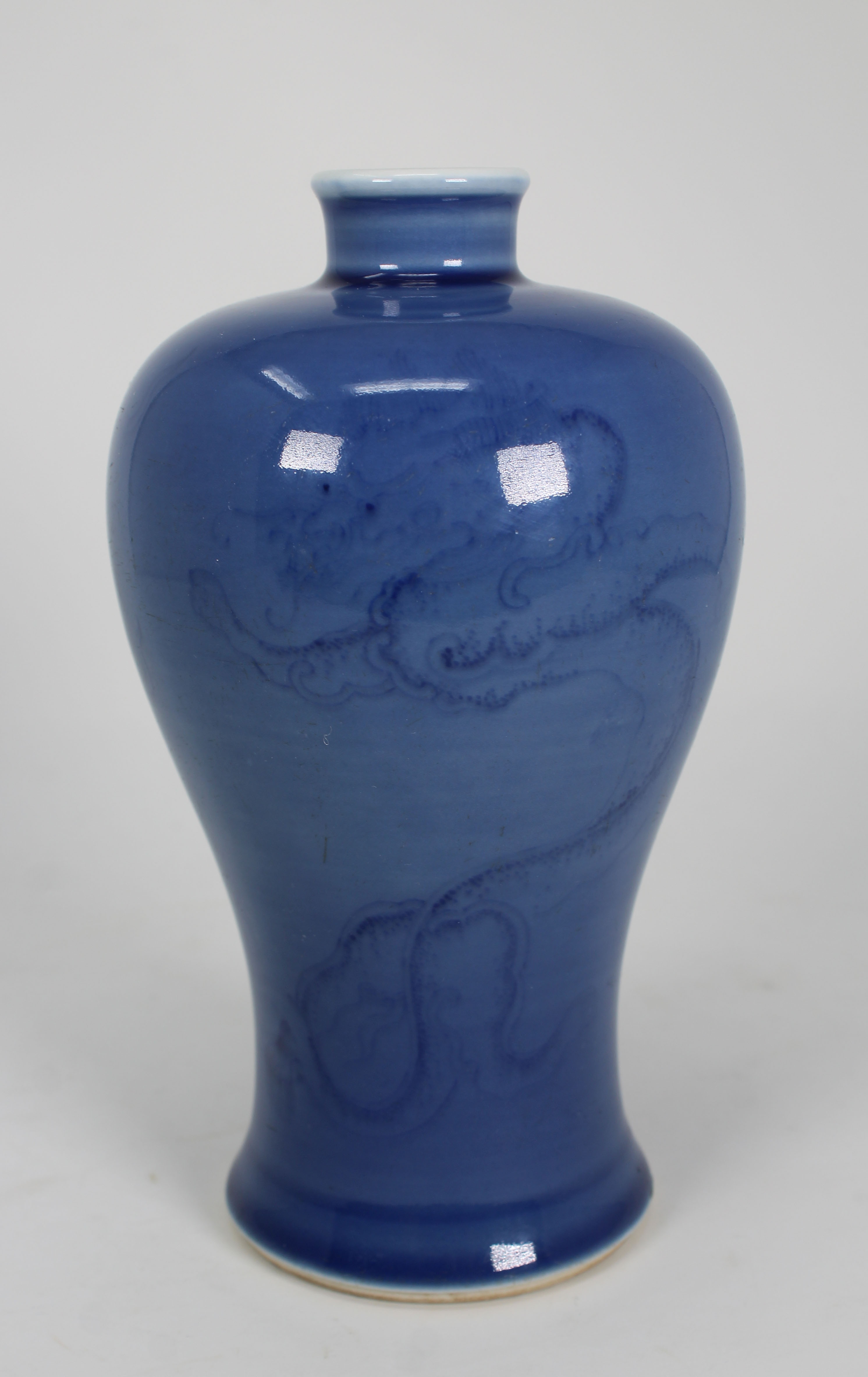 Chinese Blue Glazed Vase, Meiping