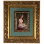 Hand Painted Semi-Nude Figural Plaque