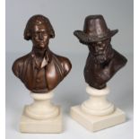 (2) Resin Bust Figures on Stand