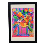 Peter Max "Abstract Flowers III" Mixed Media