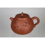 Signed, Chinese Yixing Clay Lidded Teapot