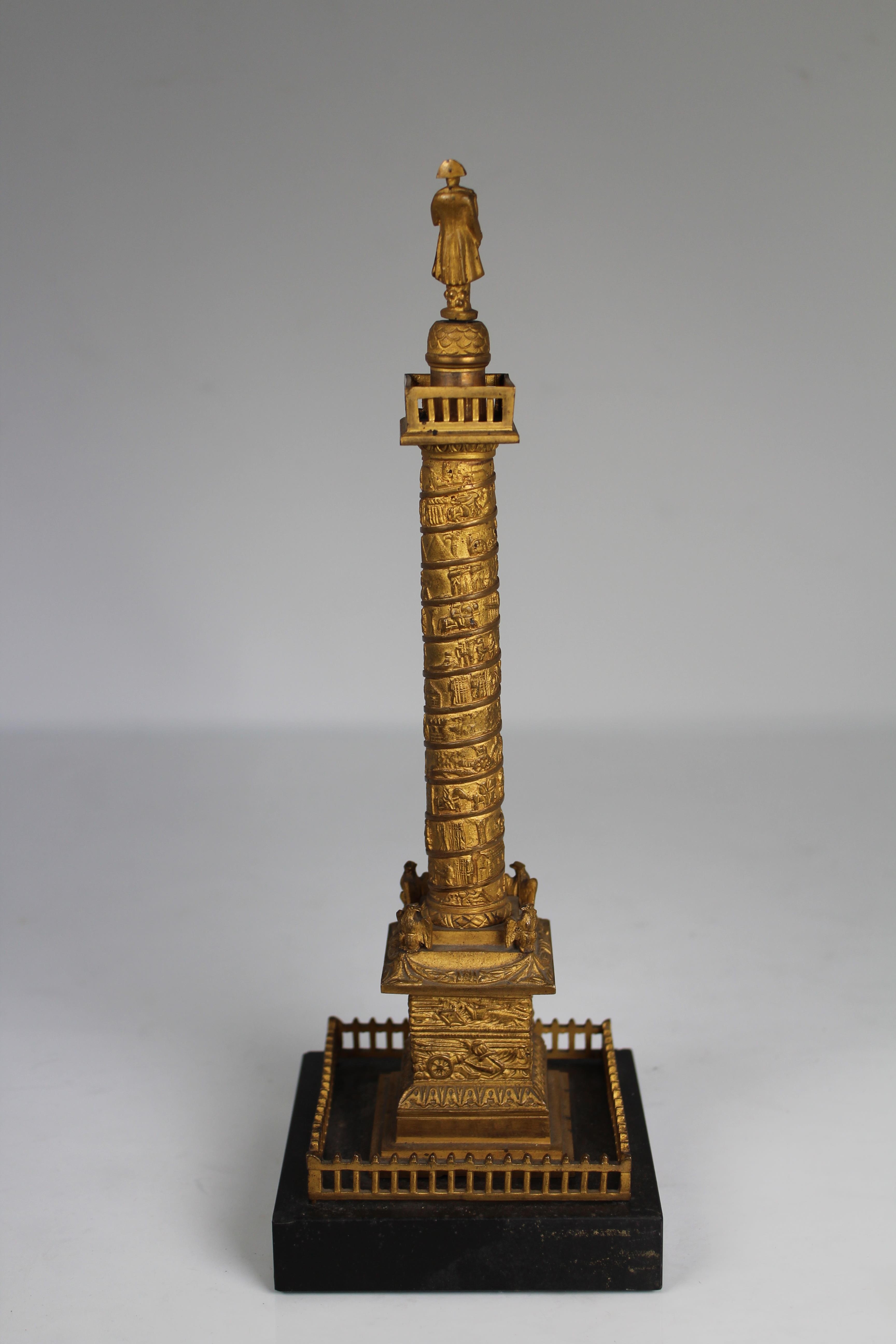 French Bronze Place Vendome/Napoleon Thermometer - Image 3 of 5