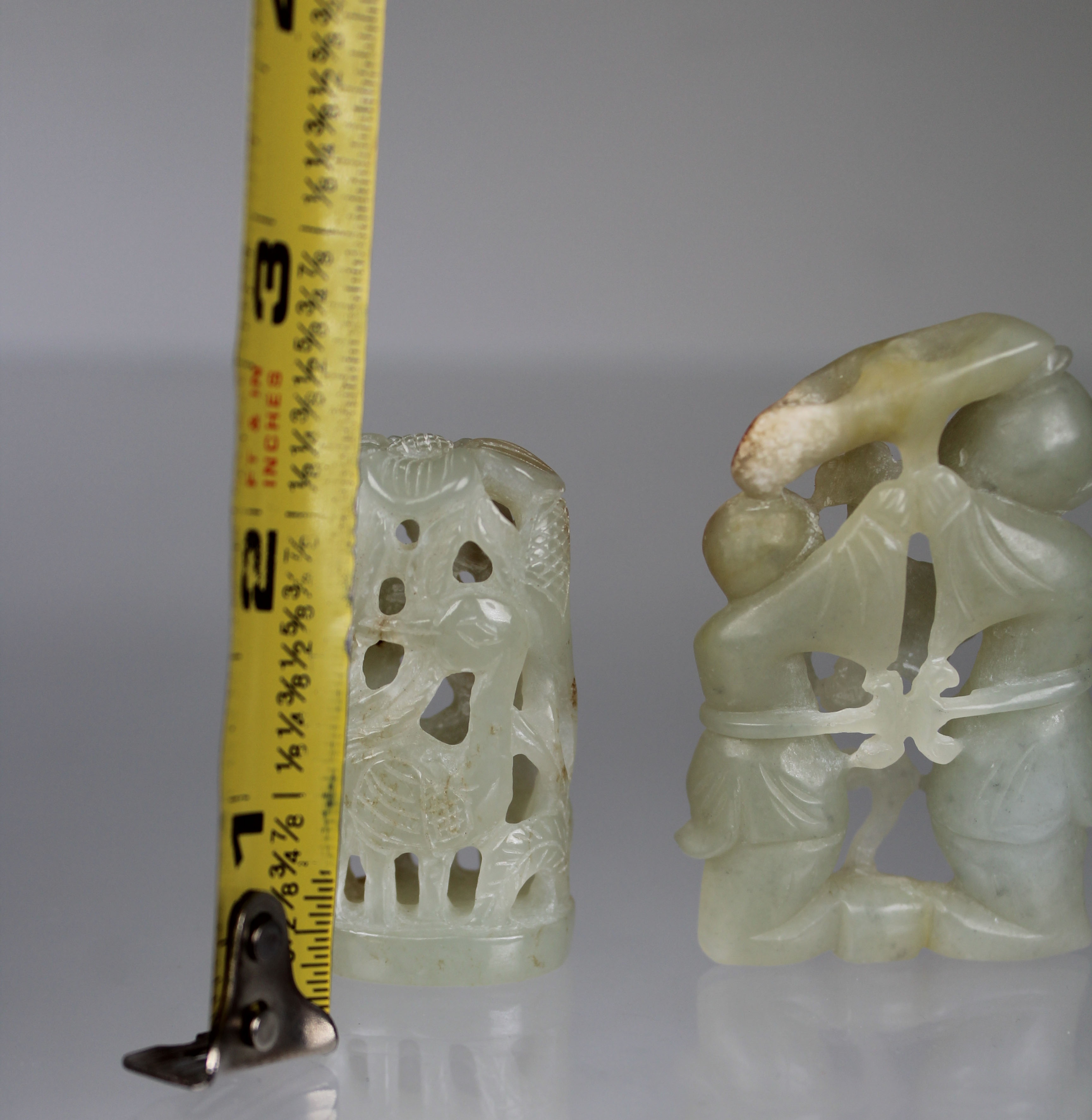 Chinese Carved/Reticulated Jade Figures - Image 3 of 4