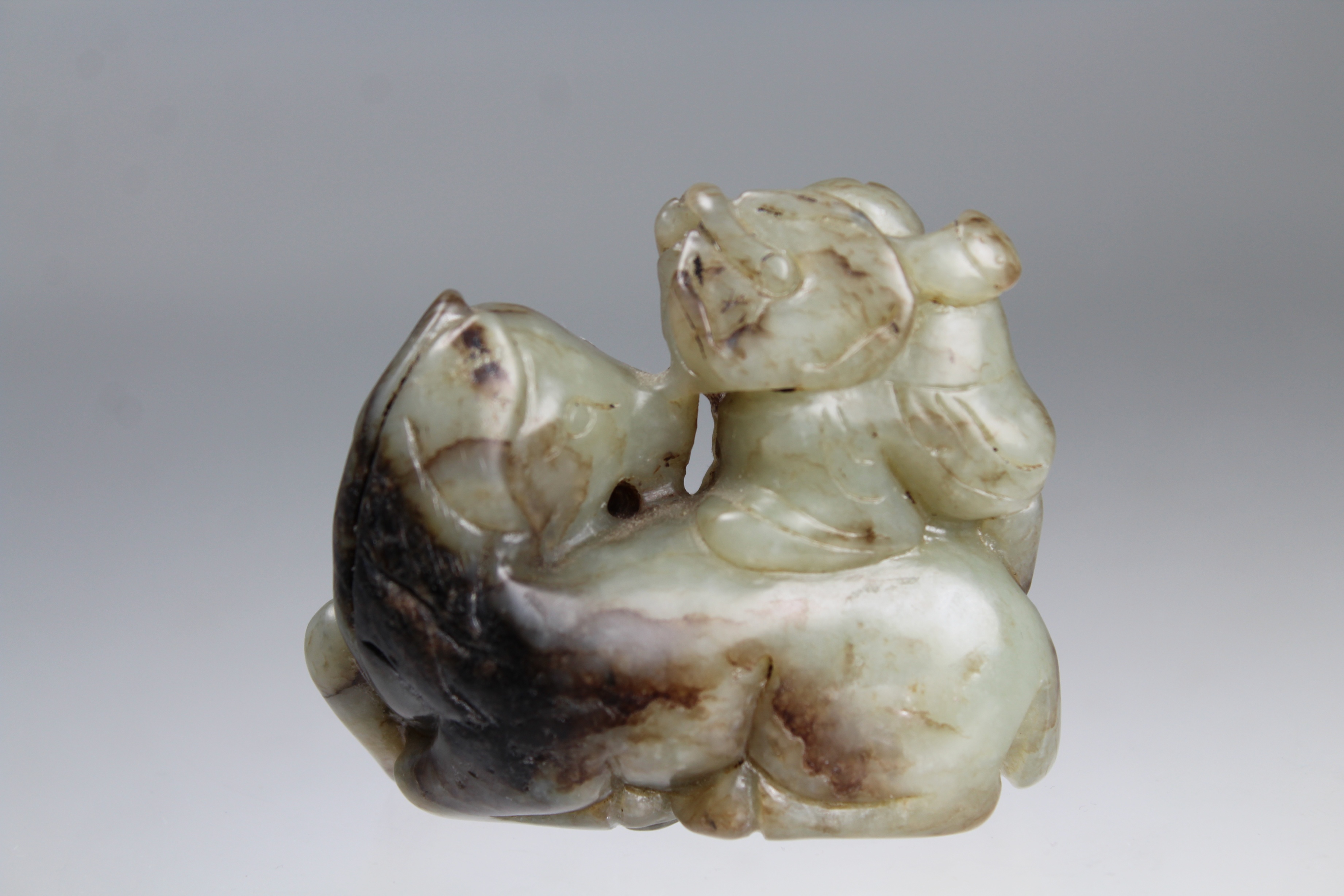 Chinese Carved Figure on Animal - Image 2 of 4