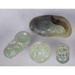 (4) Carved Chinese Jade Articles