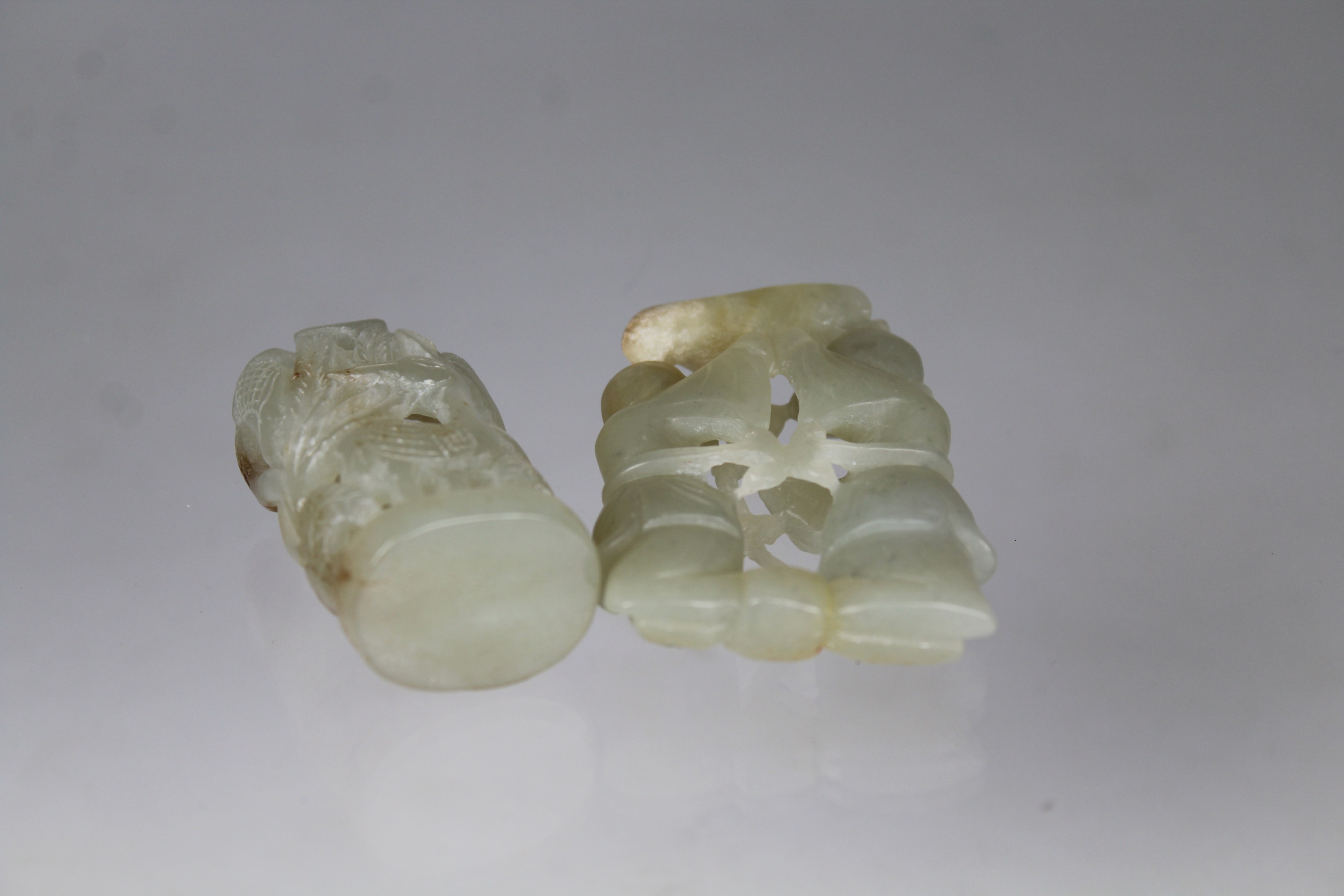 Chinese Carved/Reticulated Jade Figures - Image 4 of 4