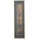 Chinese School, Watercolor Scroll Painting. Signed