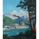 Dennis Lyall (B. 1946) "Bailey Gatzert Riverboat"