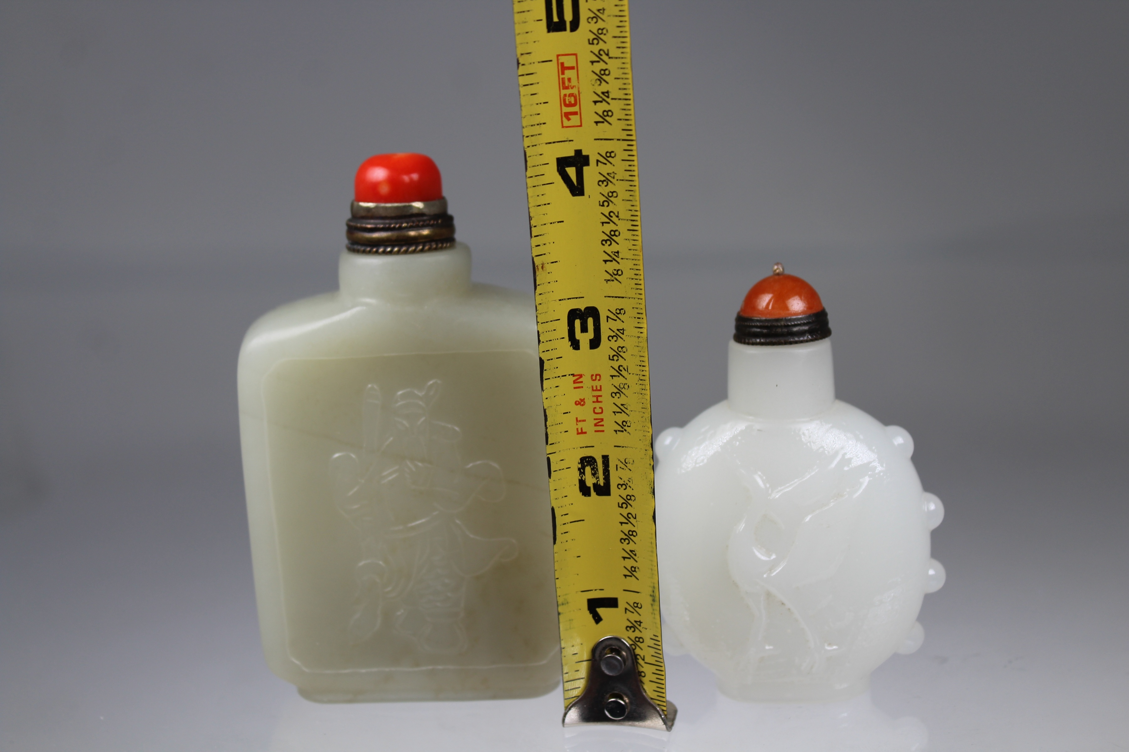 (2) Chinese Carved Jade Snuff Bottles - Image 3 of 4