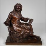 Antique Bronze Seated Scholar Figure