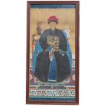 Palatial Chinese Qing Dynasty Ancestral Portrait