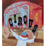 Howard Koslow (1924 - 2016) "Circus Wagon w Clown"