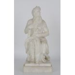Carved Alabaster Seated Moses Figure