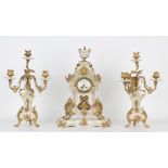 Gilt Bronze/Porcelain KPM Porcelain Clock Set