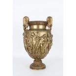 French Bronze Figural Twin Handled Urn