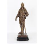 Large Antique Bronze Cavalier Figure