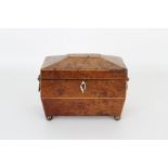 Georgian Burl Wood Tea Caddy