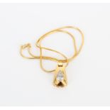 18K Gold 1.75ct Pear Cut Diamond Necklace