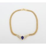 Italian 18K Gold Tanzanite & Diamond Necklace