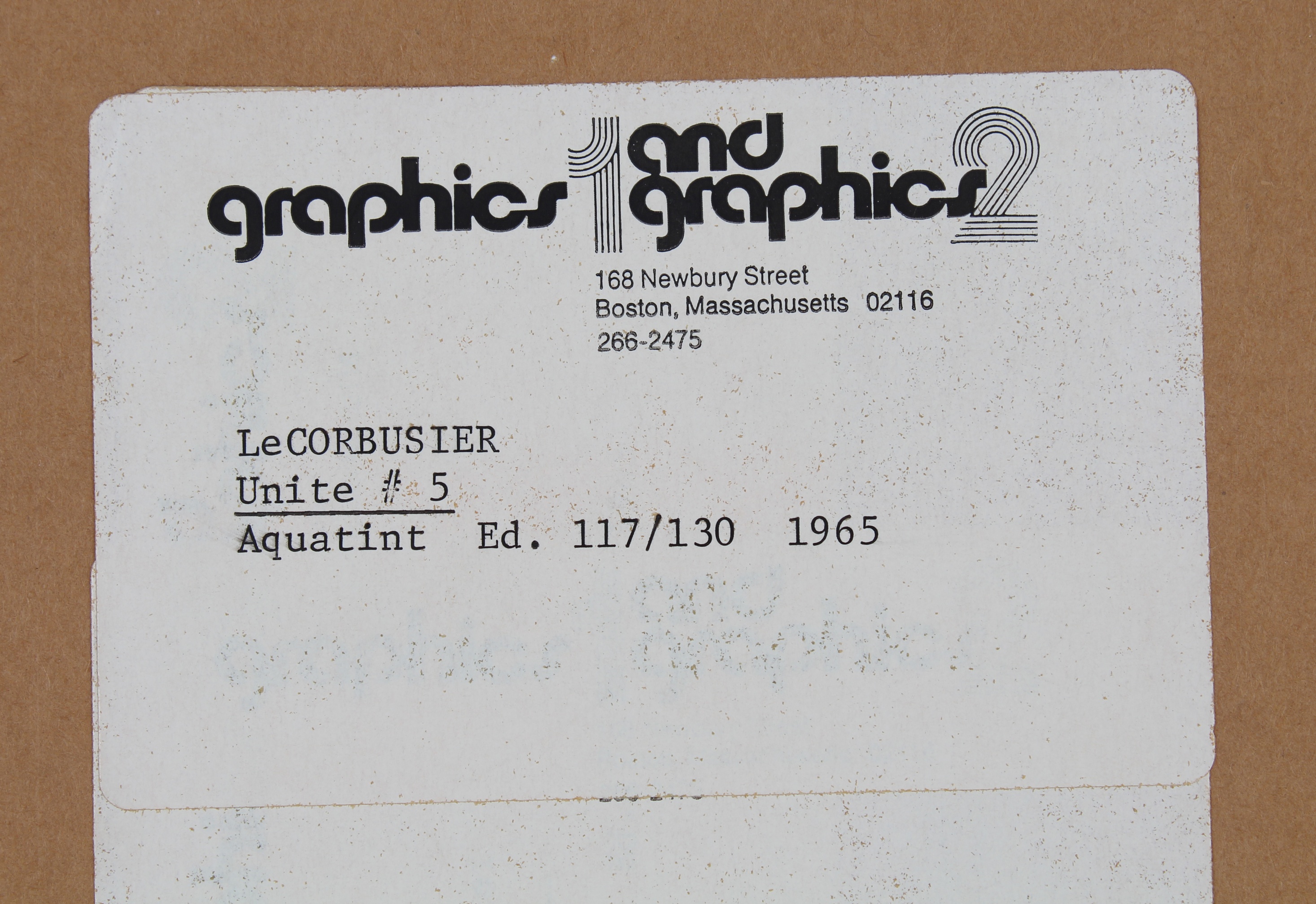 Le Corbusier "Unite, Plate n5" Aquatint Etching - Image 8 of 8