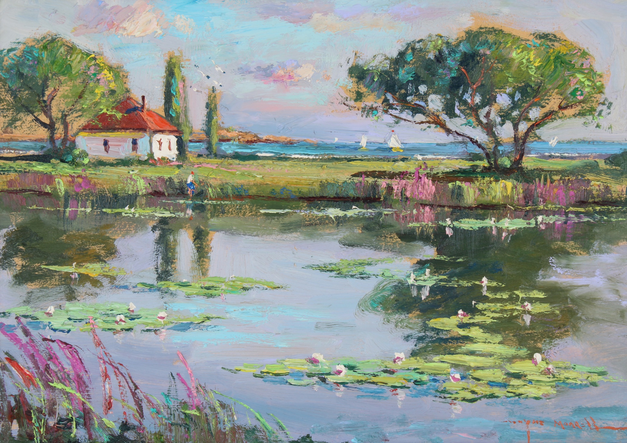 Wayne Morrell (1923-2013) "Mill Pond- Rockport MA" - Image 2 of 5