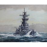 Brian Sanders (B. 1937) "USS New Jersey"