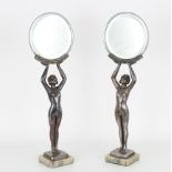 (2) Jaques Limousin Silvered Bronze Mirrors