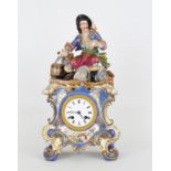 Antique French Figural Porcelain Clock