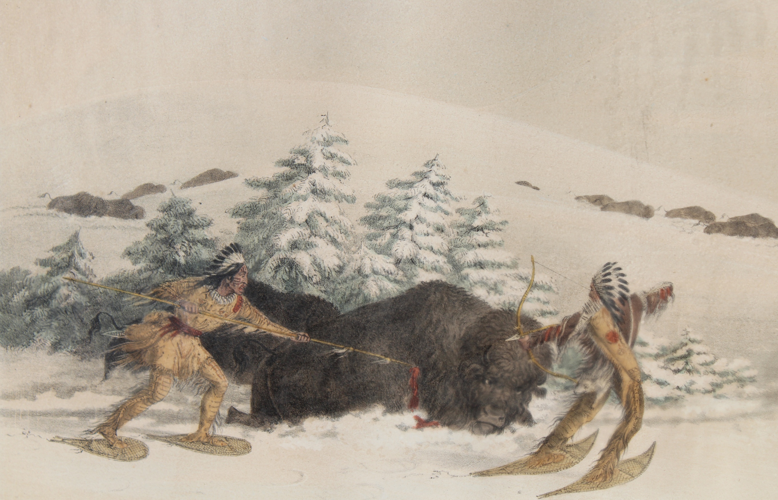 George Catlin (1796 - 1872) "Buffalo Hunt" - Image 3 of 7