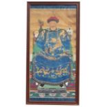 Palatial Chinese Qing Dynasty Ancestral Portrait