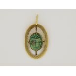 Gold Scarab Pendant 10k