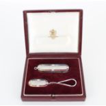 18K Asprey Sapphire Encrusted Pocket Knife Set