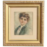 American School, Watercolor Portrait of a Woman