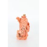 Chinese Carved Coral Snuff Bottle