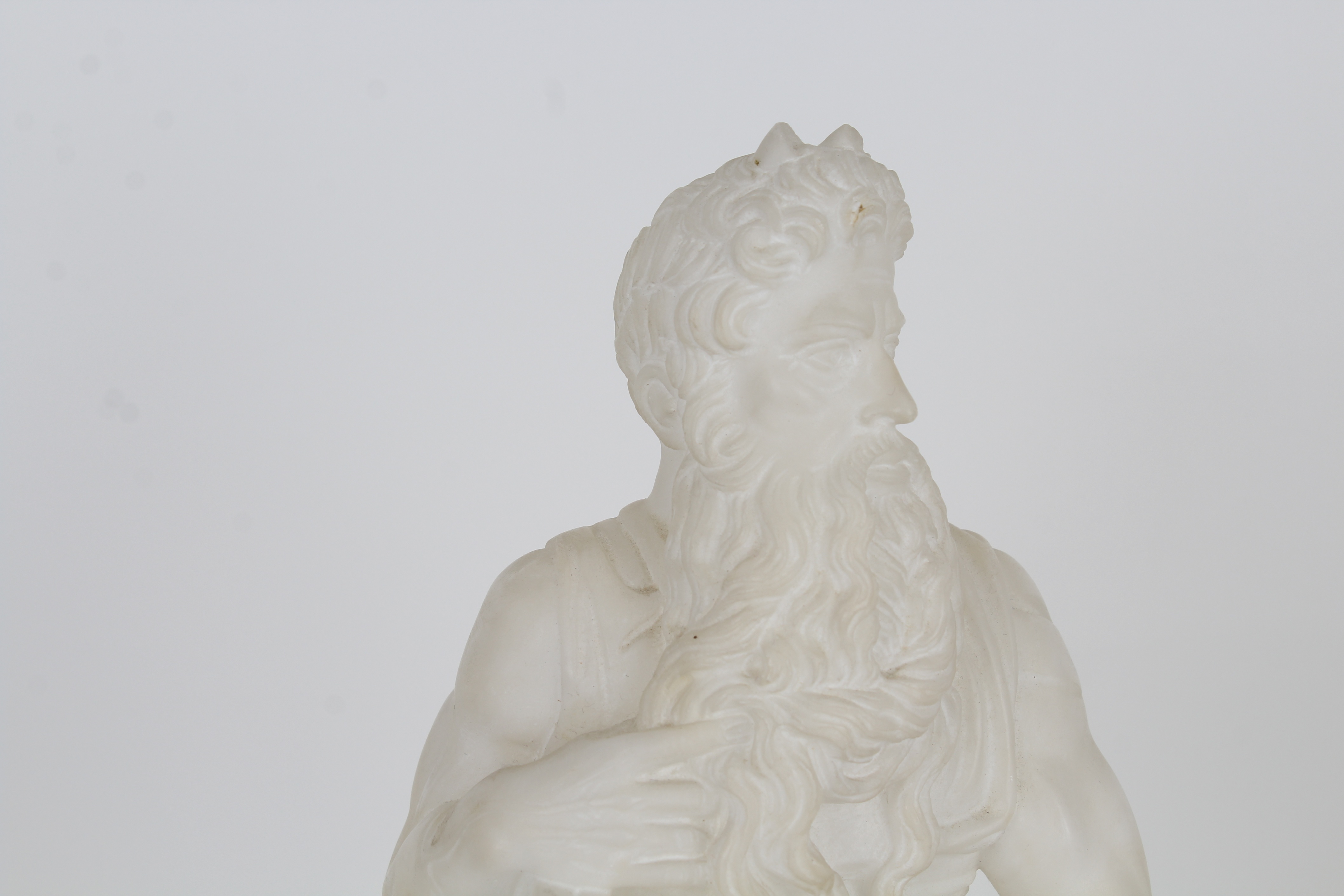 Carved Alabaster Seated Moses Figure - Image 3 of 4