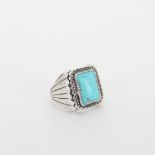 Navajo Sterling & Turquoise Prayer Fan Ring