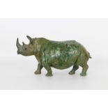 Vintage Carved Marble Rhinoceros