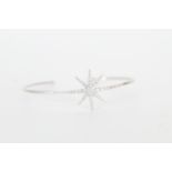 18K White Gold & Diamond Star Bracelet