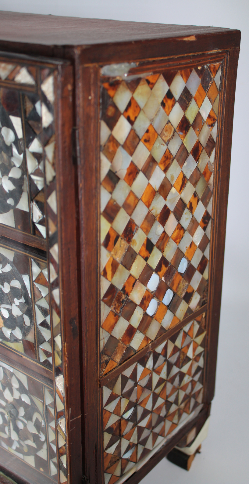 Antique Mother of Pearl Inlaid Jewelry Cabinet - Image 3 of 4