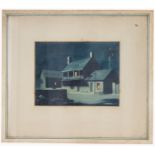 Ward, Nocturn American School Watercolor of House