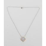 14K Gold & Diamond Clover Necklace