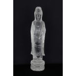 Large Chinese Glass Guanyin Figure