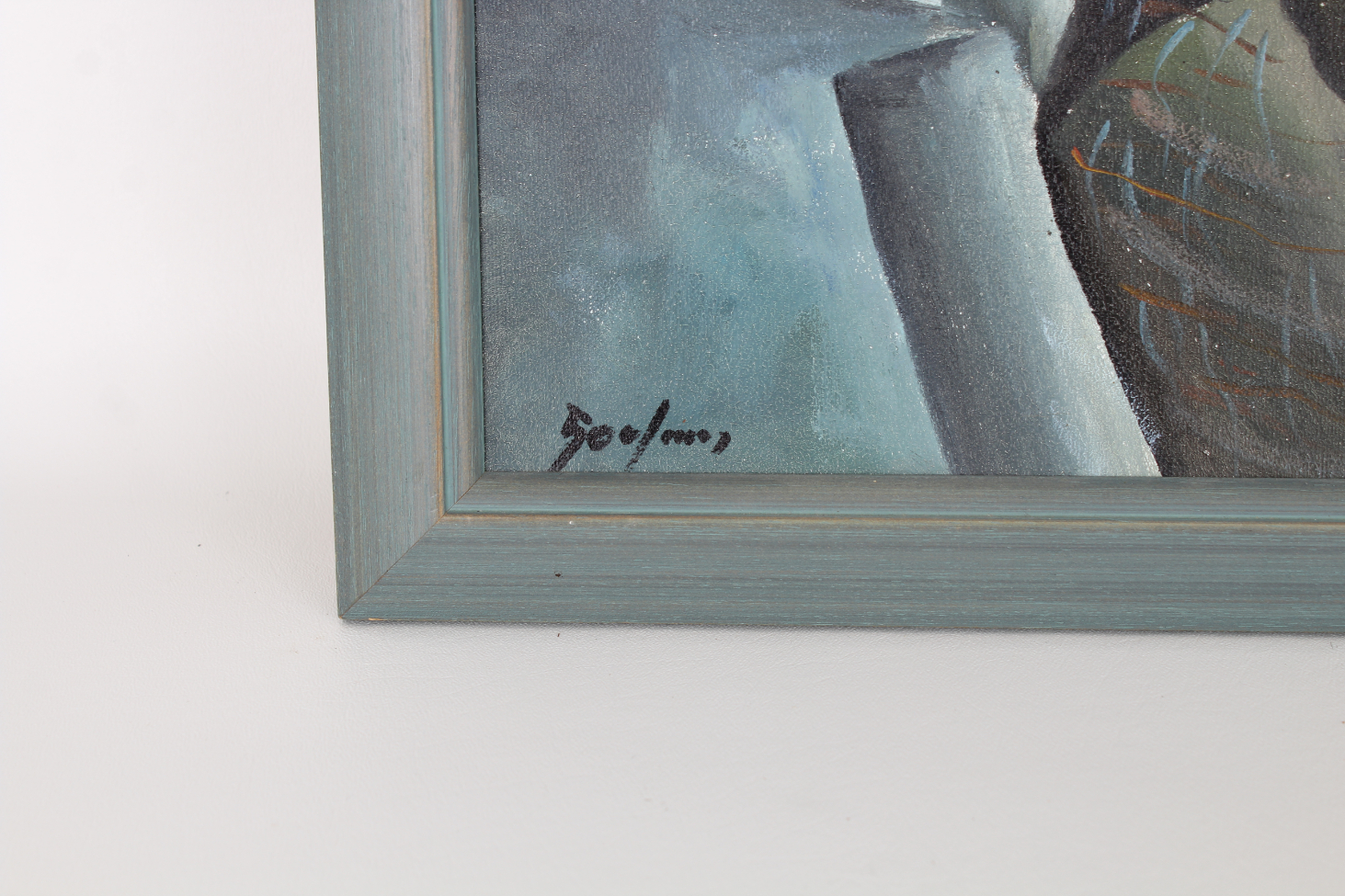 Signed, 20th C. Cubist Figural Painting - Image 3 of 4