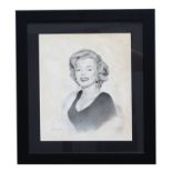 Signed Vargas "Marilyn Monroe" Pencil Drawing